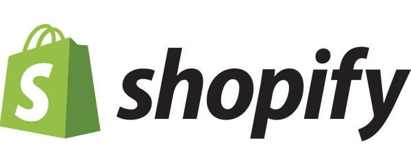 The Shopify logo with text.