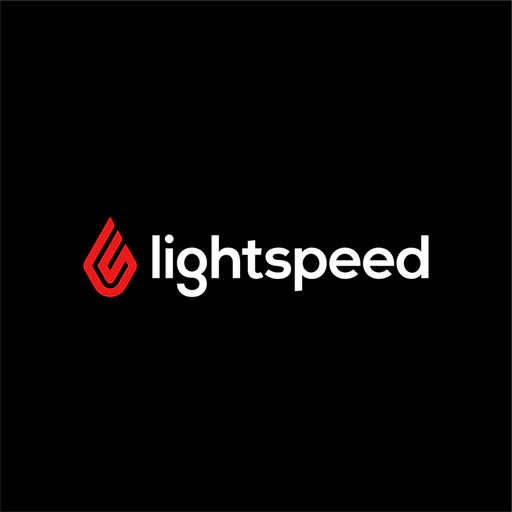 The Lightspeed logo with text on a black background.